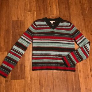 J Crew V-neck 100% Wool Sweater Size Small